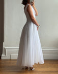 Vintage 80s Basque Waist Princess Wedding Dress