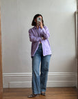 Vintage 90s Escada Pure Linen Shirt Lavender