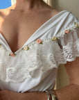 Vintage Rosette Picnic Frilled Wedding Dress