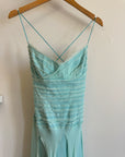 Vintage 90s Pure Silk Fairy Dress Aqua