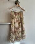 Vintage 90s multi slip skirt with swirl embroidery