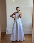 Vintage 90s Low Back Satin Wedding Dress