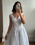 Vintage 80s Basque Waist Princess Wedding Dress