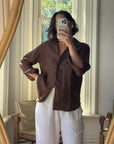 Vintage 90s Lauren by Ralph Lauren Pure Linen Shirt Chocolate