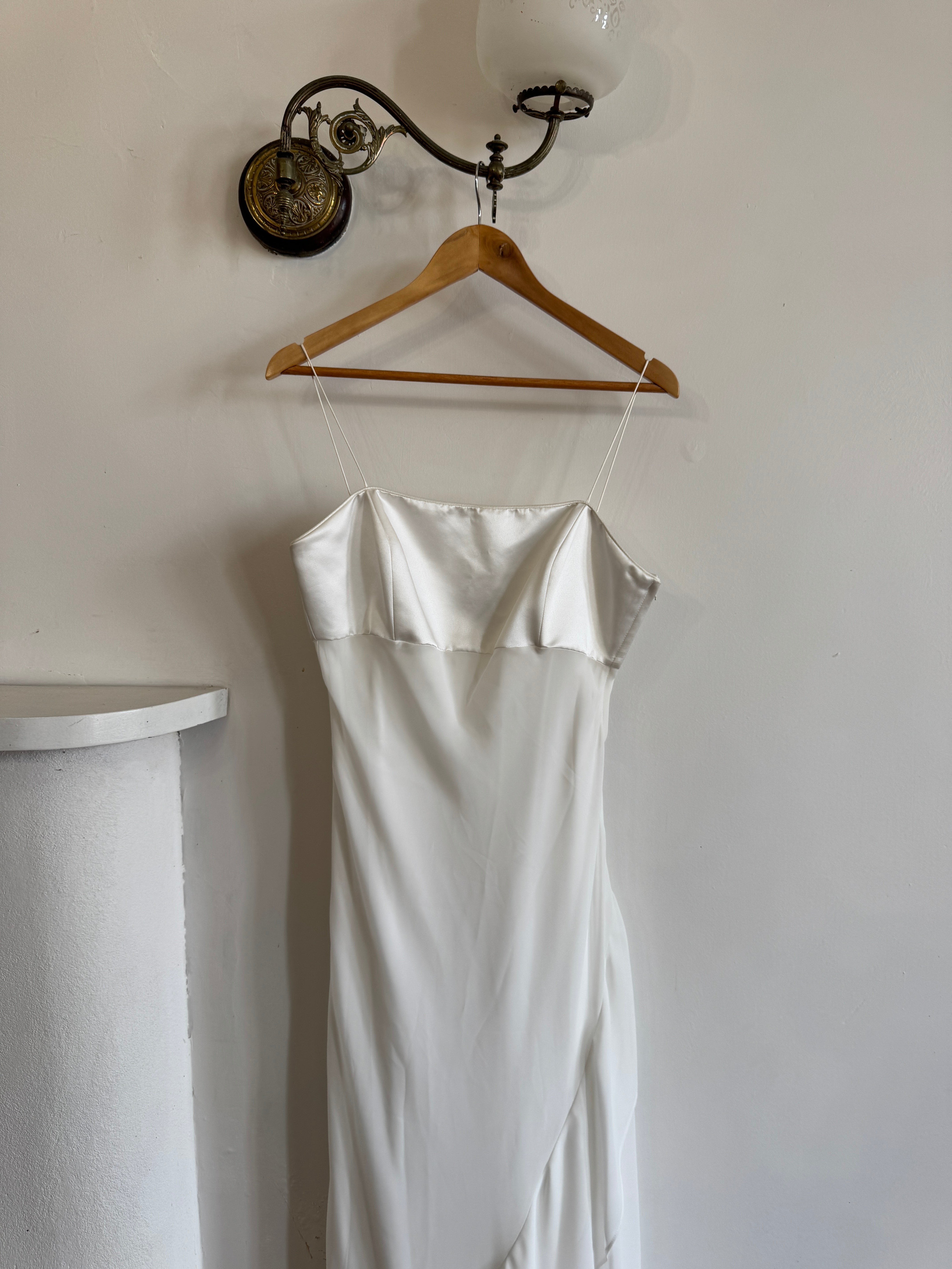 Vintage 90s Satin Slip Dress Ivory