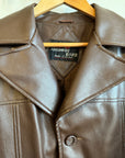 Vintage 90s Brown PU Leather Blazer