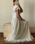 Vintage Rosette Picnic Frilled Wedding Dress