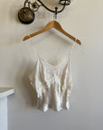 Vintage White Lace Liquid Satin Cropped Camisole