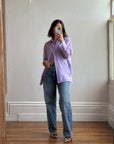 Vintage 90s Escada Pure Linen Shirt Lavender