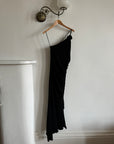 Vintage 90s One Shoulder Evening Dress Noir