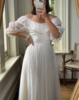 Vintage 70s Polka Dot Ruffle Australian Made Wedding Dress