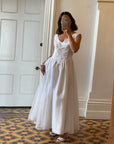 Vintage 80s Basque Waist Princess Wedding Dress