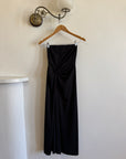 Vintage 90s Black Jersey Strapless Dress