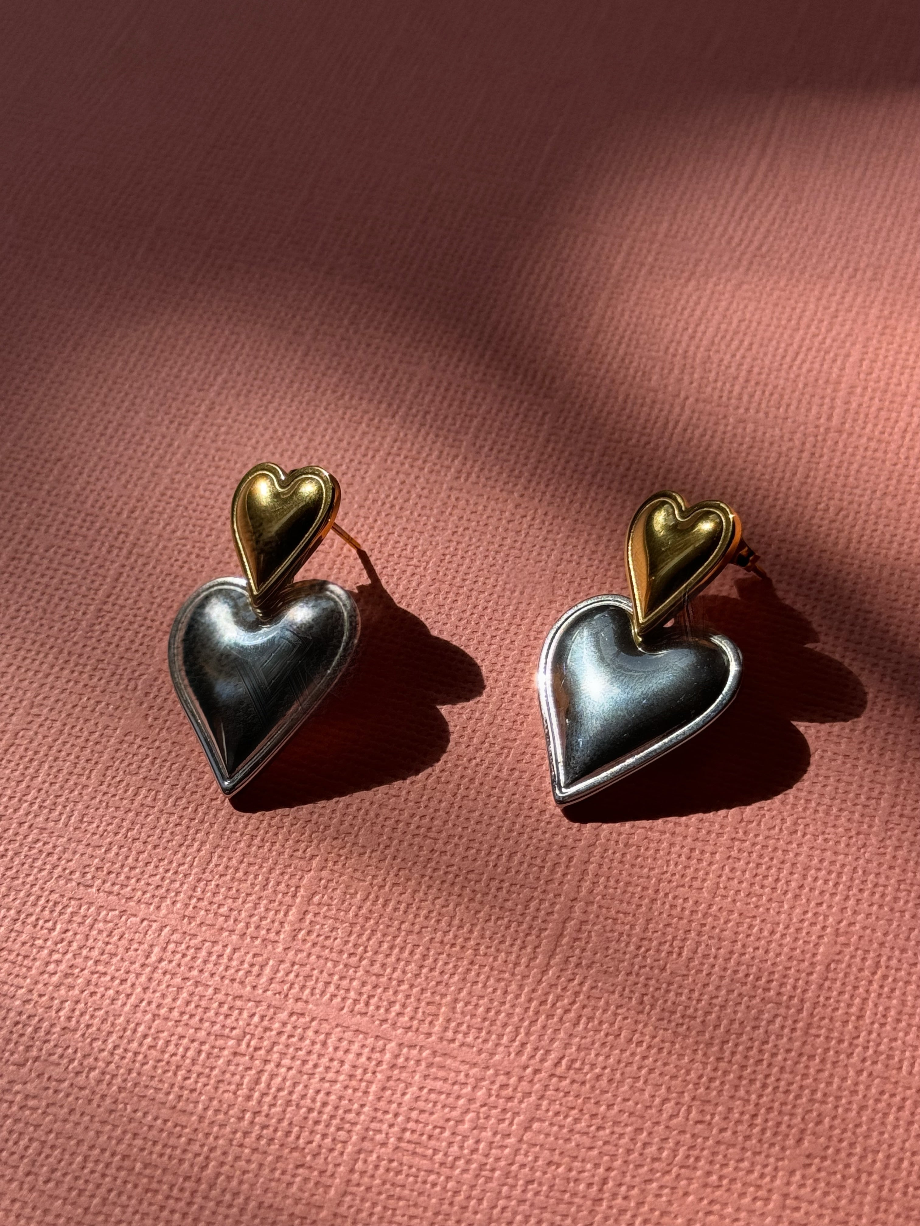 Aimee Heart Mixed Drop Earrings