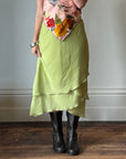 Vintage 90s Apple Green Tiered Fairy Skirt