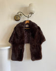 Vintage 50s Chocolate Brown Fur Stole