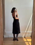 Vintage 90s Black Jersey Strapless Dress