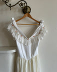 Vintage Rosette Picnic Frilled Wedding Dress