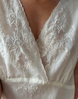 Vintage 70s Scalloped Slip Dress Ivory