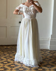 Vintage Rosette Picnic Frilled Wedding Dress