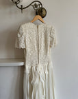 Vintage 30s Ethereal Vine Pleated Wedding Dress