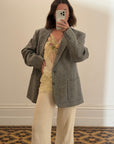 Vintage Light Grey Wool Oversized Blazer