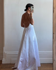 Vintage 90s Low Back Satin Wedding Dress