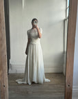 Vintage 30s Ethereal Vine Pleated Wedding Dress